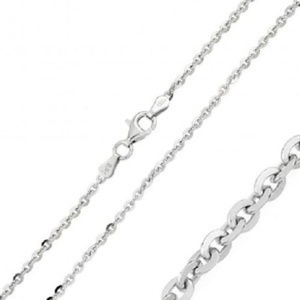 925 Sterling Silver Rhodium Plated Rolo edge chain
